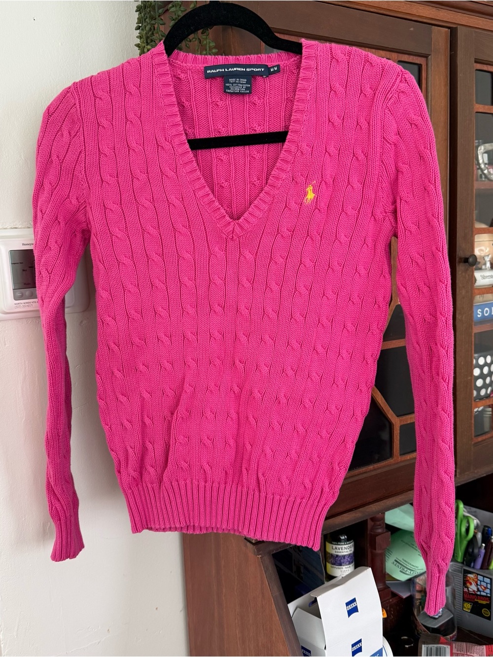 Ralph Lauren sport pink v neck sweater